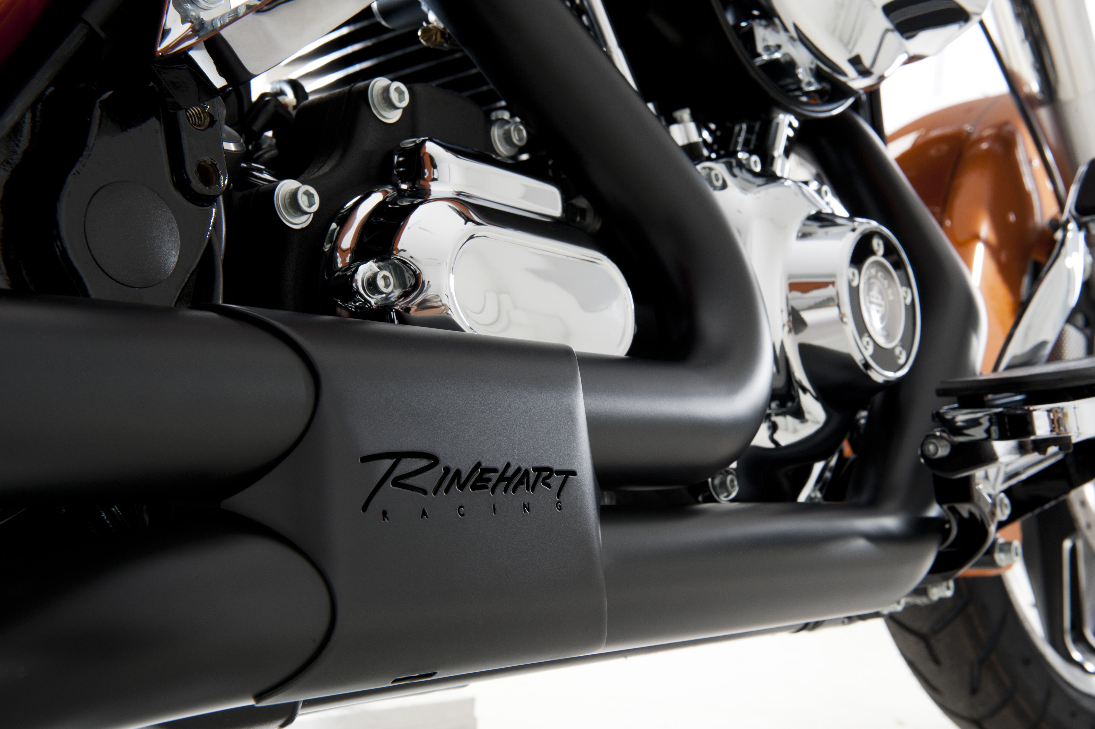 Slimline Duals System with Slip-On Mufflers for Harley