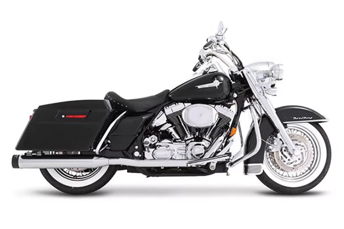 True Dual Exhaust for 95 08 Harley Touring Rinehart Racing